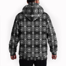 Load image into Gallery viewer, Black Fire and Gray Hoodie with Face Cover 49 Dzine 
