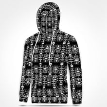 Load image into Gallery viewer, Black Fire and Gray Hoodie with Face Cover 49 Dzine 
