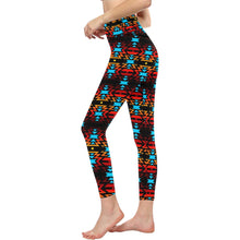 Load image into Gallery viewer, Black Fire and Sky All Over Print High-Waisted Leggings (Model L36) High-Waisted Leggings (L36) e-joyer 
