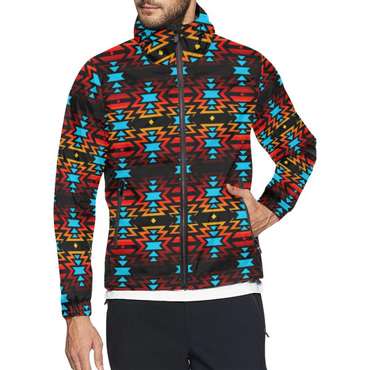 Black Fire and Sky All Over Print Windbreaker for Men (Model H23) All Over Print Windbreaker for Men (H23) e-joyer 