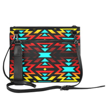 Load image into Gallery viewer, Black Fire and Sky II Slim Clutch Bag (Model 1668) Slim Clutch Bags (1668) e-joyer 
