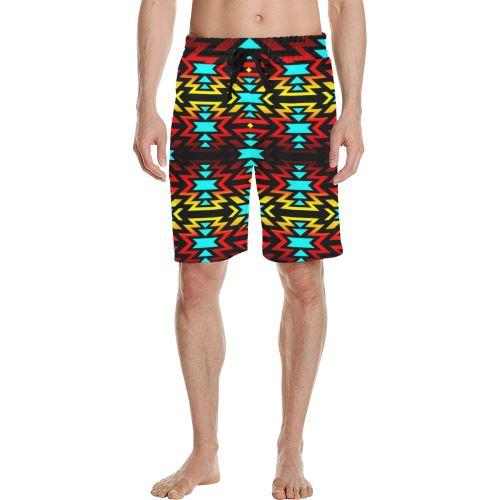 Black Fire and Sky Men's All Over Print Casual Shorts (Model L23) Men's Casual Shorts (L23) e-joyer 