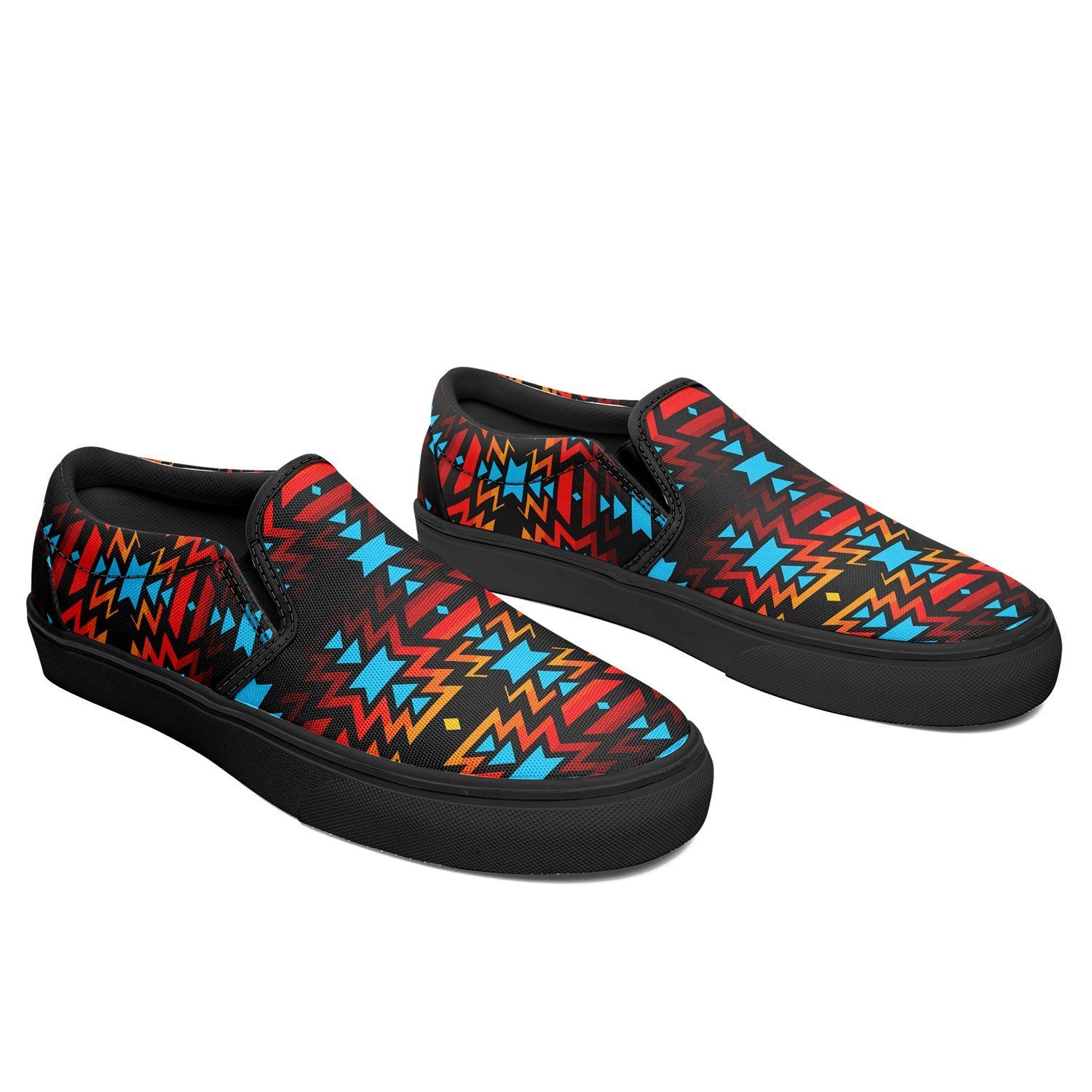 Black Fire and Sky Otoyimm Kid's Canvas Slip On Shoes 49 Dzine 