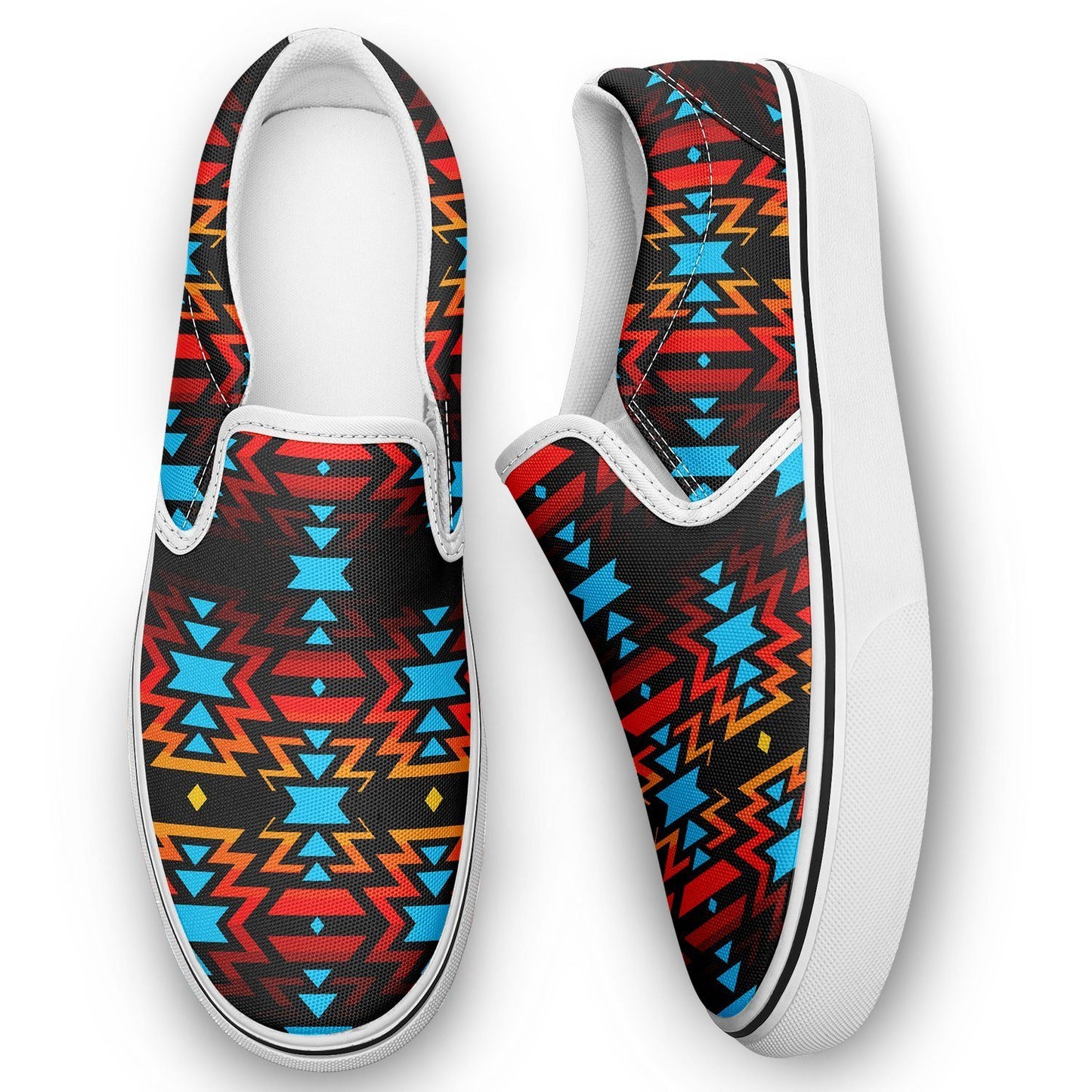 Black Fire and Sky Otoyimm Kid's Canvas Slip On Shoes 49 Dzine 