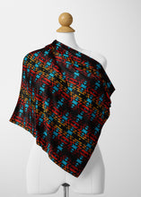 Load image into Gallery viewer, Black Fire and Sky Satin Shawl Scarf 49 Dzine 
