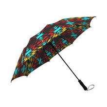Load image into Gallery viewer, Black Fire and Sky Semi-Automatic Foldable Umbrella Semi-Automatic Foldable Umbrella e-joyer 
