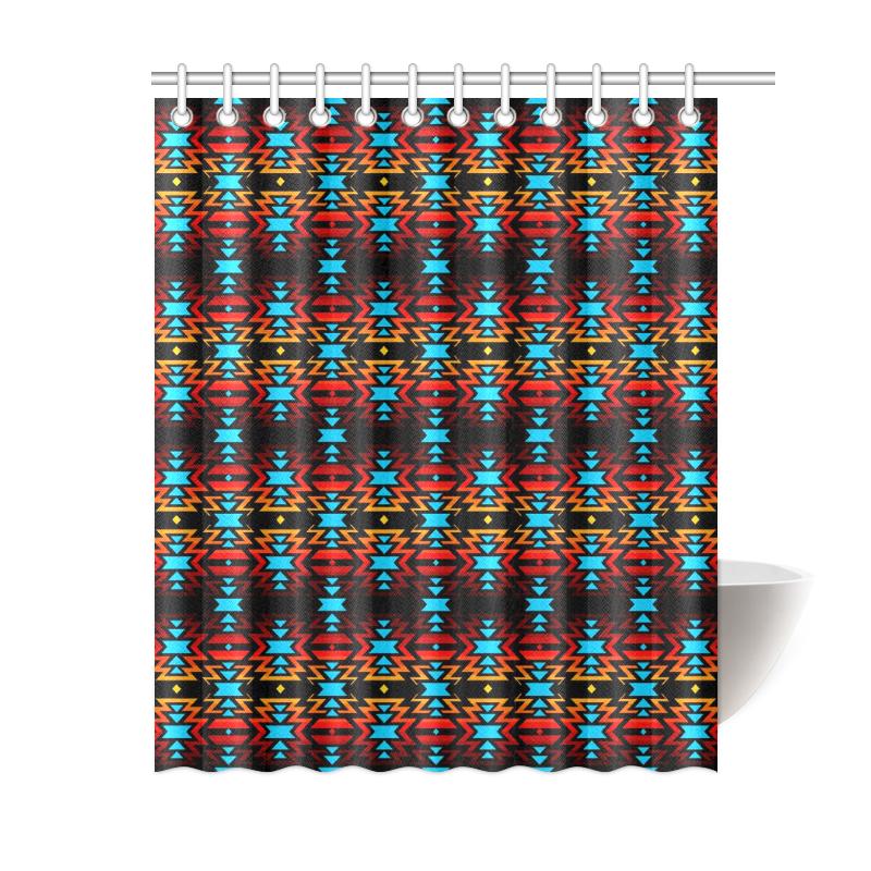 Black Fire and Sky Shower Curtain 60