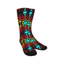 Load image into Gallery viewer, Black Fire and Sky Trouser Socks Socks e-joyer 
