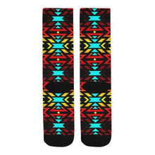 Load image into Gallery viewer, Black Fire and Sky Trouser Socks Socks e-joyer 
