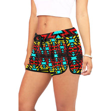 Load image into Gallery viewer, Black Fire and Sky Women&#39;s All Over Print Relaxed Shorts (Model L19) Women&#39;s All Over Print Relaxed Shorts (L19) e-joyer 

