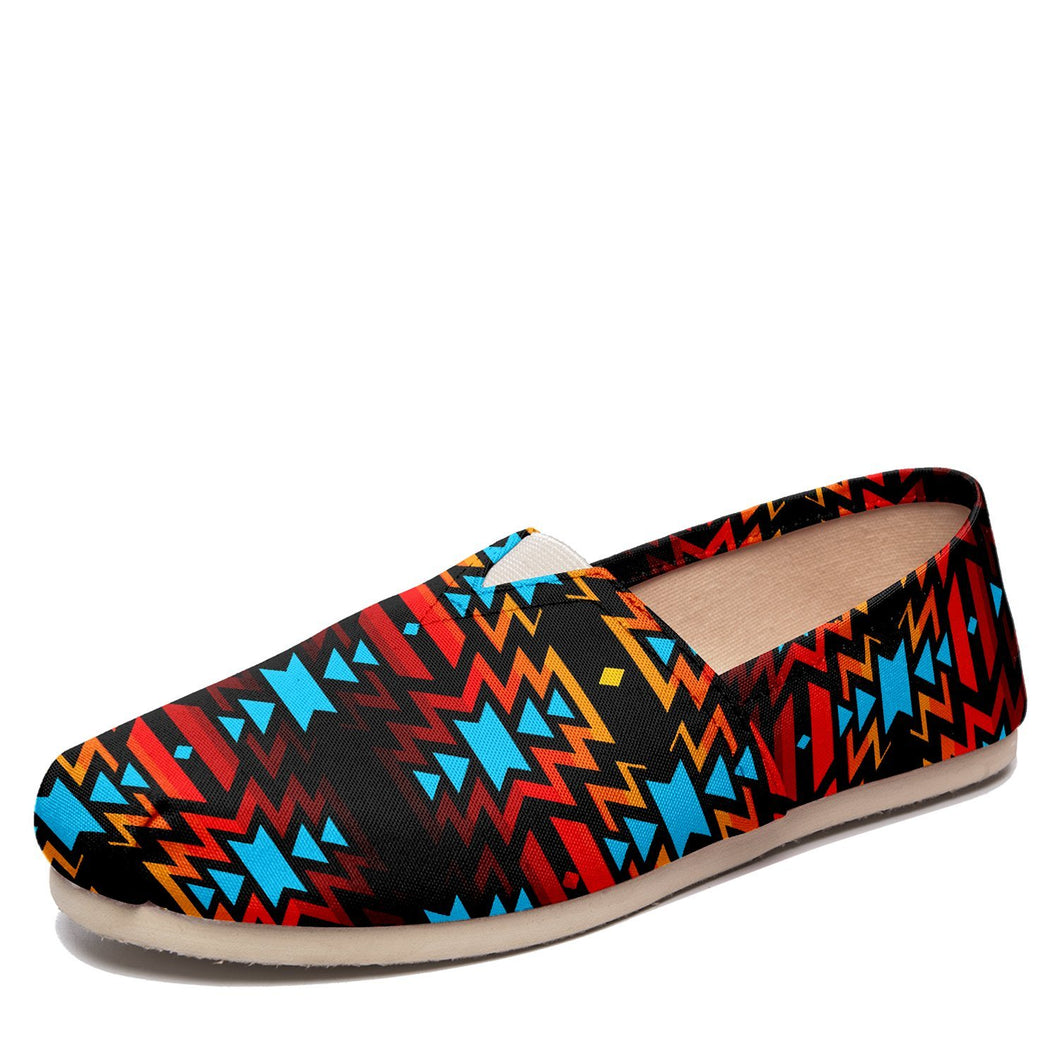 Black Fire and Turquoise Casual Unisex Slip On Shoe Herman 