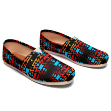 Load image into Gallery viewer, Black Fire and Turquoise Casual Unisex Slip On Shoe Herman 
