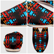 Load image into Gallery viewer, Black Fire and Turquoise Casual Unisex Slip On Shoe Herman 
