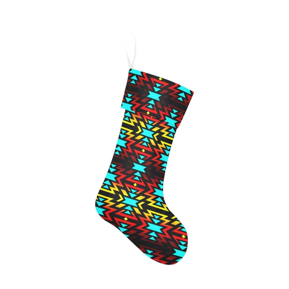 Black Fire and Turquoise Christmas Stocking Christmas Stocking e-joyer 