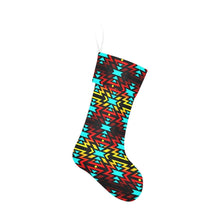 Load image into Gallery viewer, Black Fire and Turquoise Christmas Stocking Christmas Stocking e-joyer 
