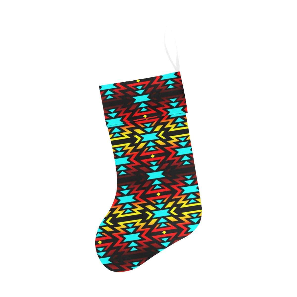 Black Fire and Turquoise Christmas Stocking Christmas Stocking e-joyer 