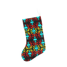 Load image into Gallery viewer, Black Fire and Turquoise Christmas Stocking Christmas Stocking e-joyer 
