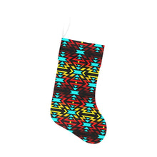 Load image into Gallery viewer, Black Fire and Turquoise Christmas Stocking Christmas Stocking e-joyer 
