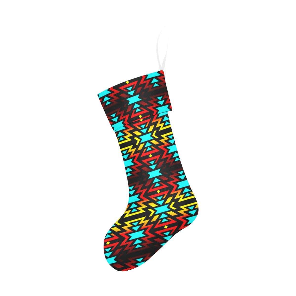 Black Fire and Turquoise Christmas Stocking Christmas Stocking e-joyer 