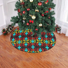 Load image into Gallery viewer, Black Fire and Turquoise Christmas Tree Skirt 47&quot; x 47&quot; Christmas Tree Skirt e-joyer 
