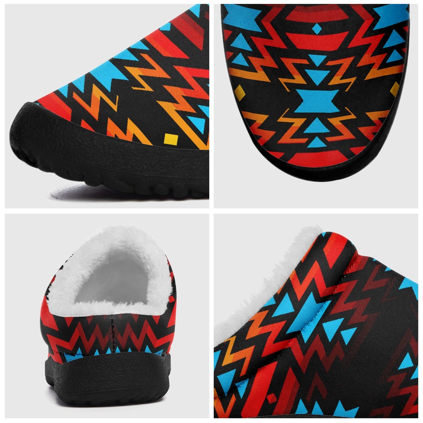 Black Fire and Turquoise Ikinnii Indoor Slipper 49 Dzine 