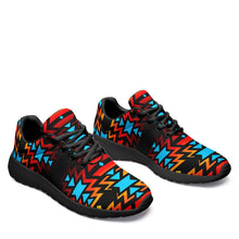 Load image into Gallery viewer, Black Fire and Turquoise Ikkaayi Sport Sneakers 49 Dzine 
