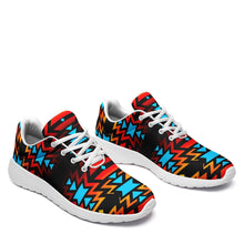 Load image into Gallery viewer, Black Fire and Turquoise Ikkaayi Sport Sneakers 49 Dzine 
