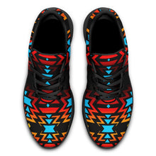 Load image into Gallery viewer, Black Fire and Turquoise Ikkaayi Sport Sneakers 49 Dzine 
