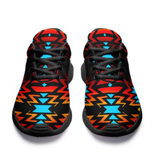 Load image into Gallery viewer, Black Fire and Turquoise Ikkaayi Sport Sneakers 49 Dzine 
