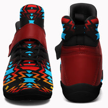 Load image into Gallery viewer, Black Fire and Turquoise Ipottaa Basketball / Sport High Top Shoes 49 Dzine 
