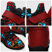 Load image into Gallery viewer, Black Fire and Turquoise Ipottaa Basketball / Sport High Top Shoes 49 Dzine 
