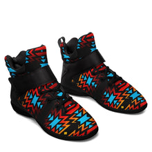 Load image into Gallery viewer, Black Fire and Turquoise Ipottaa Basketball / Sport High Top Shoes 49 Dzine 
