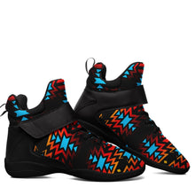 Load image into Gallery viewer, Black Fire and Turquoise Ipottaa Basketball / Sport High Top Shoes 49 Dzine 
