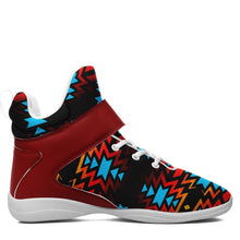 Load image into Gallery viewer, Black Fire and Turquoise Ipottaa Basketball / Sport High Top Shoes 49 Dzine 
