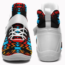 Load image into Gallery viewer, Black Fire and Turquoise Ipottaa Basketball / Sport High Top Shoes 49 Dzine 
