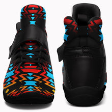 Load image into Gallery viewer, Black Fire and Turquoise Ipottaa Basketball / Sport High Top Shoes 49 Dzine 
