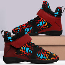 Load image into Gallery viewer, Black Fire and Turquoise Ipottaa Basketball / Sport High Top Shoes 49 Dzine 
