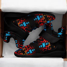 Load image into Gallery viewer, Black Fire and Turquoise Ipottaa Basketball / Sport High Top Shoes 49 Dzine 
