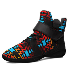 Load image into Gallery viewer, Black Fire and Turquoise Ipottaa Basketball / Sport High Top Shoes - Black Sole 49 Dzine US Men 7 / EUR 40 Black Sole with Black Strap 
