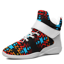 Load image into Gallery viewer, Black Fire and Turquoise Ipottaa Basketball / Sport High Top Shoes - White Sole 49 Dzine US Men 7 / EUR 40 White Sole with White Strap 
