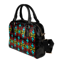 Load image into Gallery viewer, Black Fire and Turquoise Shoulder Handbag (Model 1634) Shoulder Handbags (1634) e-joyer 
