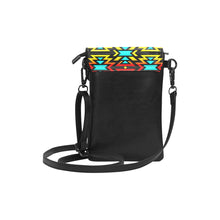 Load image into Gallery viewer, Black Fire and Turquoise Small Cell Phone Purse (Model 1711) Small Cell Phone Purse (1711) e-joyer 
