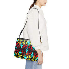 Load image into Gallery viewer, Black Fire and Turquoise Small Shoulder Bag (Model 1710) Small Shoulder Bag (1710) e-joyer 
