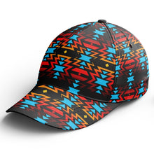 Load image into Gallery viewer, Black Fire and Turquoise Snapback Hat hat Herman 
