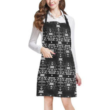 Load image into Gallery viewer, Black Fire Black and Gray All Over Print Apron All Over Print Apron e-joyer 
