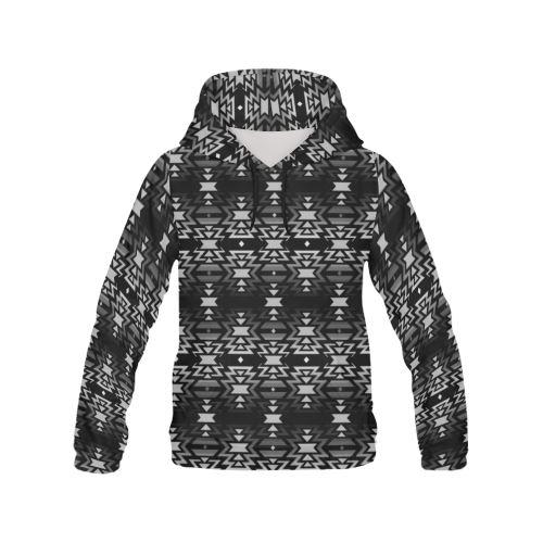 Black Fire Black and Gray All Over Print Hoodie for Men (USA Size) (Model H13) All Over Print Hoodie for Men (H13) e-joyer 
