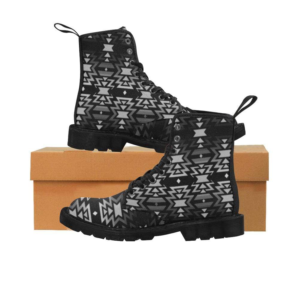 Black Fire Black and Gray Boots by 49 Dzine