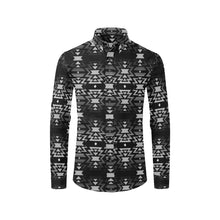 Load image into Gallery viewer, Black Fire Black and Gray Men&#39;s All Over Print Casual Dress Shirt (Model T61) Men&#39;s Dress Shirt (T61) e-joyer 
