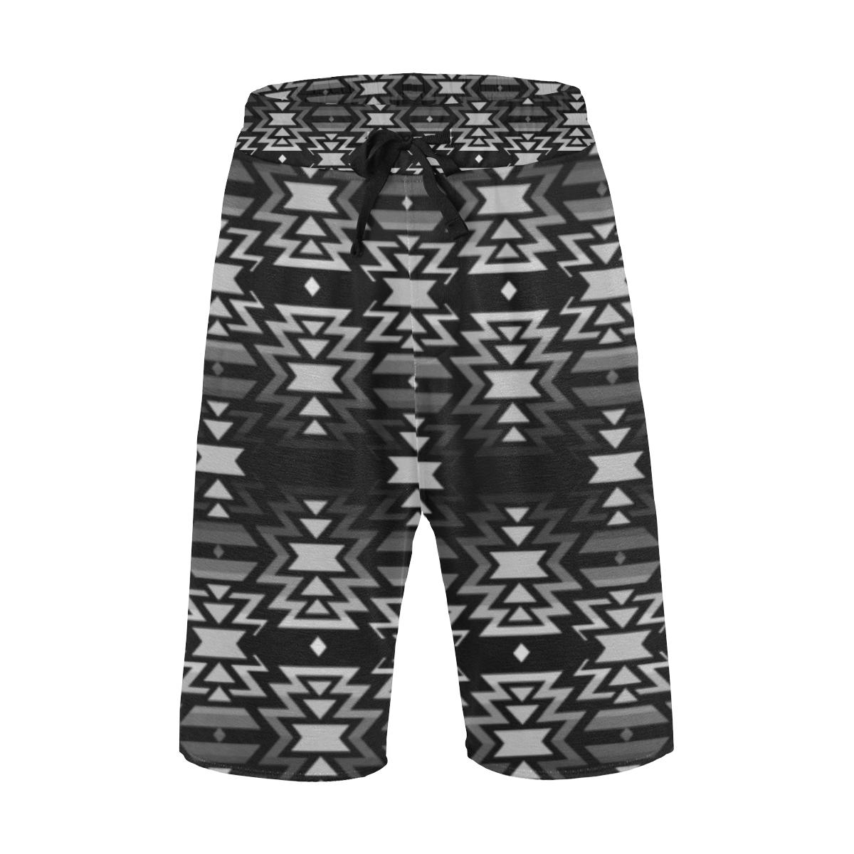 Black Fire Black and Gray Men's All Over Print Casual Shorts (Model L23) Men's Casual Shorts (L23) e-joyer 