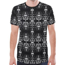 Load image into Gallery viewer, Black Fire Black and Gray New All Over Print T-shirt for Men (Model T45) New All Over Print T-shirt for Men (T45) e-joyer 
